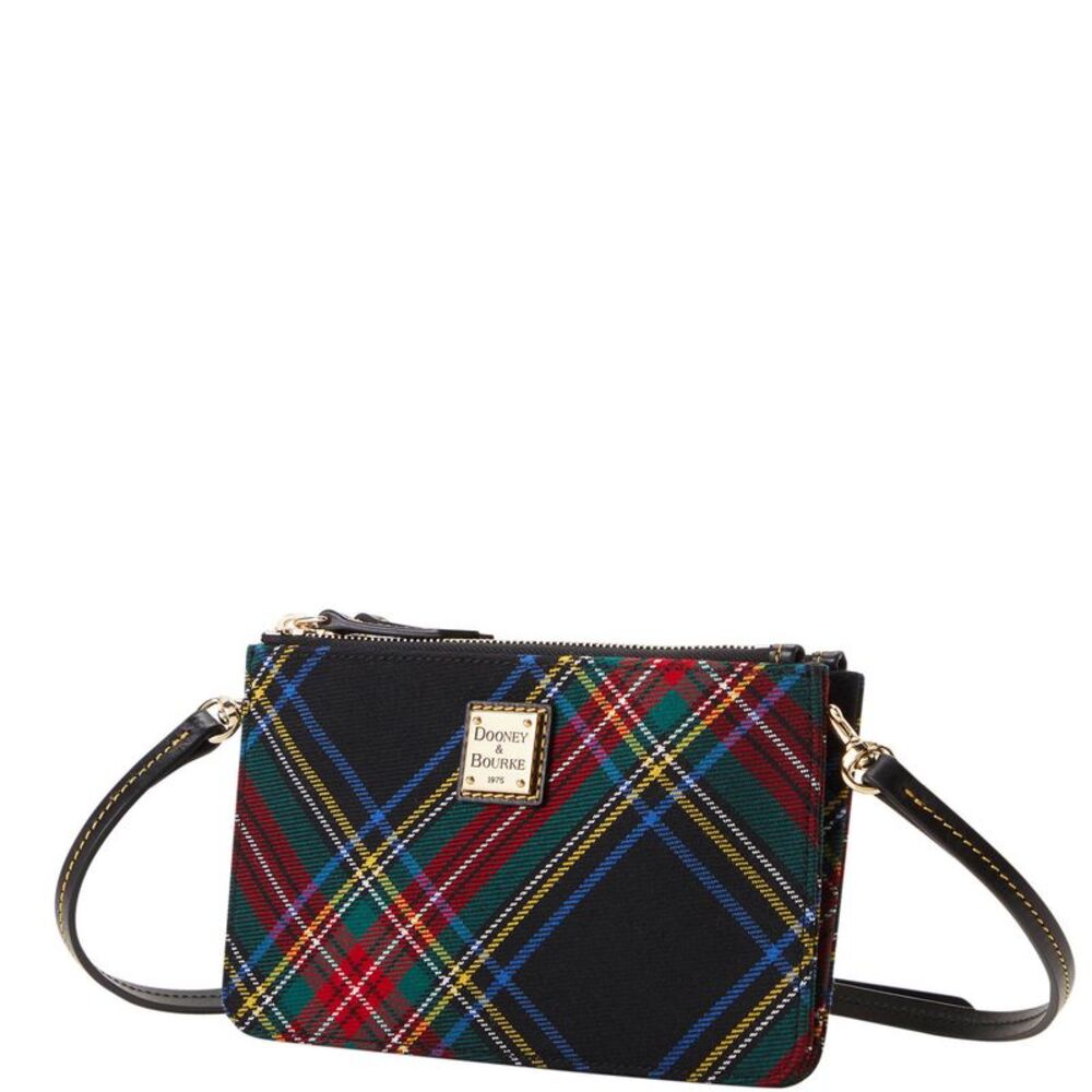 Dooney & Bourke Tartan Large Bella Crossbody Shoulder Bag - Black - Picture 2 of 4